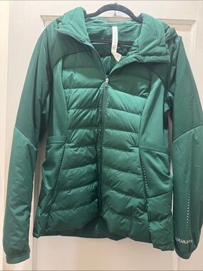 Lululemon Women's Down for It All Green Hooded Insulated Jacket